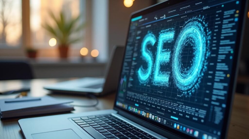 SEO on laptop